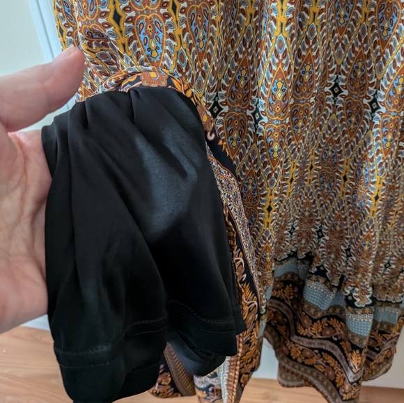 Cleo Long Sleeve Maxi Dress - Brown and Blue - Picture 5 of 11